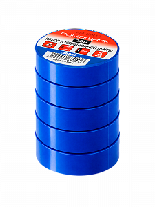 Изолента синяя набор 5шт ПВХ 20м Помощник PM-INR12